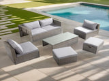 2pcs armless sofa 2pcs footstool 1pcs double sofa 1pcs coffee table with storage, gray 88703342