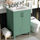 24'' Bathroom Vanity with Ceramic Sink Combo, Modern Freestanding Storae Cabinet with Silver N710P228364F