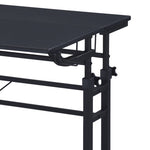 ZUN Rolling Writing Desk with Height Adjustable Desktop and Moveable Shelf, Black 62324553