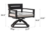 Outdoor Patio Aluminum Swivel Rocker 2PCS with Outdoor-grade Sunbrella Fabric Cushions, Ember Black 88767239