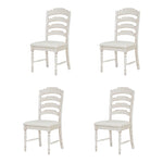 ZUN TOPMAX Vintage Traditional 4-Piece Upholstered Dining Chairs, Serrated Dining Backs,Cream N717P170412D