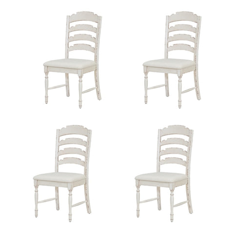 ZUN TOPMAX Vintage Traditional 4-Piece Upholstered Dining Chairs, Serrated Dining Backs,Cream N717P170412D