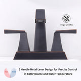 2-Handle Bathroom Sink Faucet Oil Rubbed Bronze 4 Inches Centerset Vanity Faucet 3 Hole with Pop Up 07577165