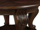 22'' Retro Round End Table,Solid Wood Sofa Side Table with Shelf,Living Room Corner Table Easy 66103170