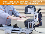 Band Saw with Lightweight Aluminum Base, 10 Amp 5 Inch Deep Cut Bandsaw, Variable Speed Handheld 22416416