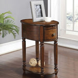 ZUN Dark Oak Accent Table with Bottom Shelf B062P191053