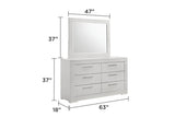 Blanca Modern Style Mirror Made with Wood in White B009P243270