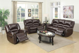 Plush Relax 1pc Manual Motion Loveseat Dark Brown Bonded Leather 2-Seat Couch Armrest Cushion B011P205584