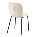 ZUN Off White Boucle Chairs Set of 4,Mid-Century Modern Upholstered PU Leather Chairs,for Kitchen W1164P205385