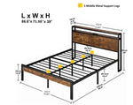 ZUN King Size Metal Platform Bed Frame with Wooden Headboard and Footboard with USB LINER, LED Lights W311134464