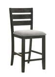 ZUN Contemporary Style Charcoal Finish Counter Height Dining Chair Bar Stool 2pc Set Fabric Upholstery B011P149007