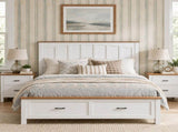Queen Size Farmhouse Metal Bed Frame, Platform Bed , Mattress Foundation with Wood Support Slats, No W636P566647
