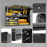 ZUN Metal Storage 150lbs Load Capacity per Shelf, Wall-Mounted Powder-Coating Steel Garage 01675061