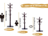 Freestanding Wooden Coat Rack, Vintage Natural Birch Wood Coat Tree with Hooks, Sturdy Hall Tree for 07269466