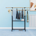 ZUN 1pc, with wheels independent clothes rack , laundry drying rack, foldable and adjustable length, 61316635