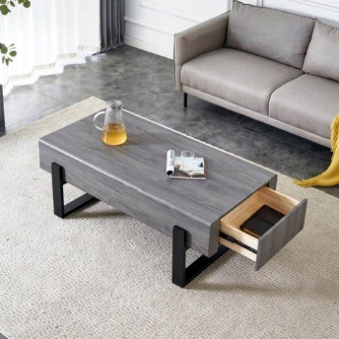 ZUN A coffee table made of MDF material. Equipped with drawers made of solid wood material. Can store W1151P143359