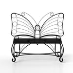 ZUN Butterfly Cast Metal Garden Bench, Outdoor Bench Patio Seat, Park Bench Outdoor Seating for Garden, W2167P190136