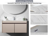 37 Inch Marble Vanity Top, White Vanity Top with Pre-drilled Faucet Holes, Bathroom Vanity Top with 80533783