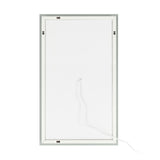 ZUN 36"x 28" Square Built-in Light Strip Touch LED Bathroom Mirror Silver 90842465