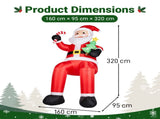 10.6FT Sitting Santa Inflatable, 6 LED Lights, 210D Polyester Christmas Decor, US Plug 85392060