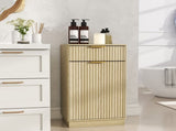 10-Gallon Woodgrain Tilt-Out Trash Can Cabinet with Wave-Textured Drawer & Pull-Out Bin W2557P319050