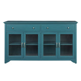 ZUN 66" TV Console, Storage Buffet Cabinet, Sideboard with Glass Door and Adjustable Shelves, Console W965104018
