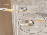 Frameless Single sliding shower door 48 "W x 76" H, 1/4 " Clear Tempered Glass, Explosion W1675P412310