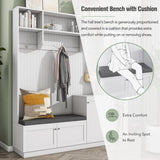 ZUN Elegant Design Hall Tree with Comfort and Storage Solutions, Functional Hallway Shoe Cabinet with 73828182