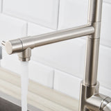 Commercial Kitchen Faucet Pull Down Sprayer Brushed Nickel,Single Handle Kitchen Sink Faucet W1932P172291