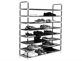 100cm Ultra Large Capacity 8 Layers Non-woven Fabrics & Steel Shoe Rack Black 39572006