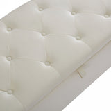 Fashion Beige Velvet Fabric Upholstered large storage rectangular bench for Entryway Bench,Bedroom W2082P176546