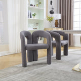 COOLMORE Contemporary Designed Velvet Fabric Upholstered Accent/Dining Chair /Barrel Side Chairs W395P224765