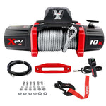 ZUN Electric Winch XPV 10000 LBS 12V Synthetic Rope SUV Jeep Truck 4WD 30003314