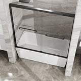 Goodyo Double Sliding Bathtub Shower Door 48 in. W x 60 in. H Aluminum Framed Shower Enclosure for D163107685