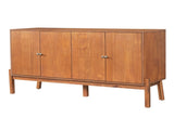 Vintage Sideboard Buffet Cabinet, 56.8" W x 18" D x 34.2" H, 4-Door Storage Cabinet with Metal N780P347334D