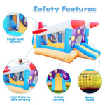 ZUN 6 in 1 outdoor indoor inflatable bouncer for kids target ball basketball slide with blower W1677115480