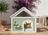 SAGE FSC-Certified Cedar Indoor Cat House with Clear Acrylic Roof Wooden Pet House for Small Cats W3799P382569
