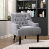 Modern Traditional Accent Chair Gray Chenille Upholstery Button-Tufted Solid Wood 1pc Living Room B011P182660
