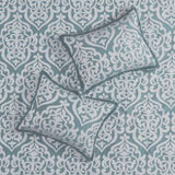 8 Piece Jacquard Comforter Set Aqua/Silver Queen B035128882