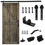 ZUN 36 in. x 84 in. Sliding Barn Door with 6.6FT Barn Door Hardware Kit & Handle ,K Frame,Solid Spruce 90706745