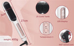 ZUN Negative Ionic Hair Straightener Brush with 9 Temp Settings, 30s Fast Heating, Hair Straightening 29366053