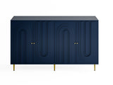Modern Blue Lacquered 4 Door Wooden Cabinet Sideboard Buffet Server Cabinet Storage Cabinet, for 64268074