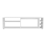 White TV Stand for 70" Screen with Open Storage and Melamine Finish B062P290263
