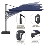 11FT Square Cantilever Patio Umbrella in Navy Blue T3609P333097