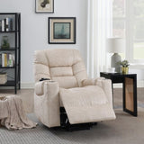 Nairi Ivory Leather Aire Power Motion Recliner with Lift, Heating & Massage Function B2726P245481