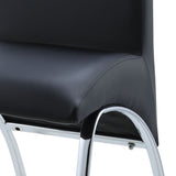 Black and Chrome Armless Solid Back Side Chair B062P182721