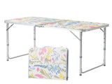 4 Ft Rectangular CenterFold Outdoor Folding Table, 23.82 Inch Width, 3Level Adjustable Height 72570059