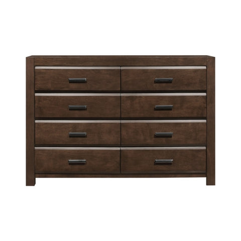 ZUN Espresso Finish 1pc Dresser with 8 Drawers Contemporary Bold Framing Wooden Bedroom Furniture B011P257335