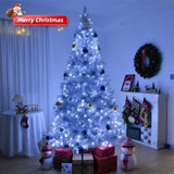 8 FT Pre-lit Artificial Christmas Tree, Hinged Xmas Pine Tree with 1350 Branch Tips, 500 Lights and 09538432