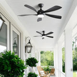 (Same as W882P146310) 52 Inch Modern Ceiling Fan With 3 Color Dimmable 5 ABS Blades Remote Control W882P293454